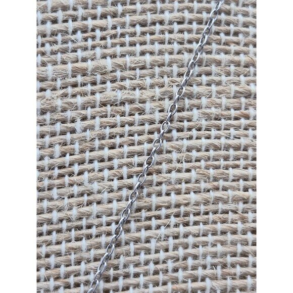 FAS Sterling Pendant Necklace Dainty Chain Drop Pendant Ice Blue Faceted Crystal - Picture 6 of 9